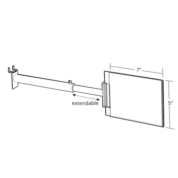 Two-Sided Aisle Acrylic Sign Holder W/ TelescopicGripper 7 X 5, PK4